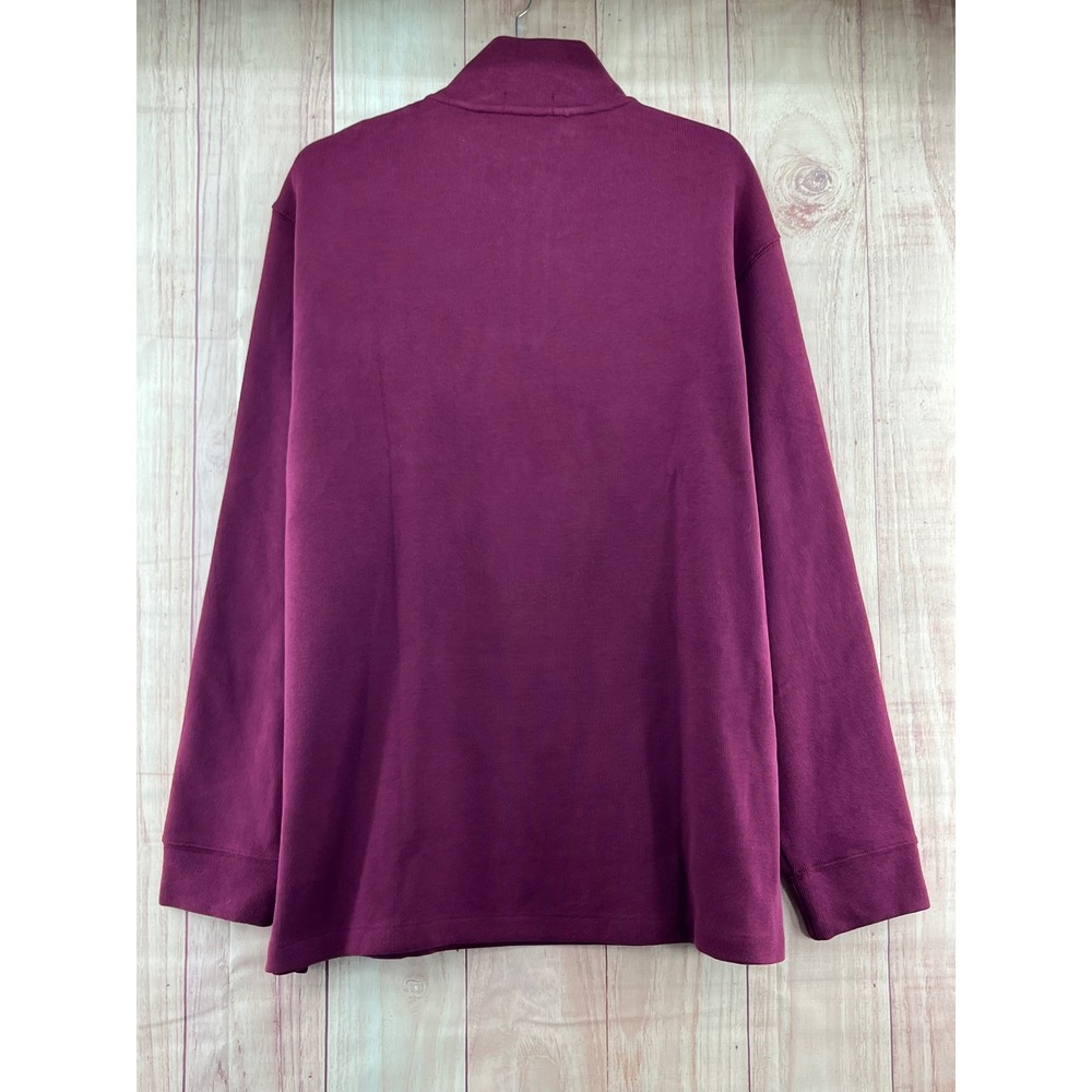 Polo Ralph Lauren Men's XXL Burgundy‎ Quarter Zip Sweatshirt Classic Fit Cotton - Picture 2 of 8